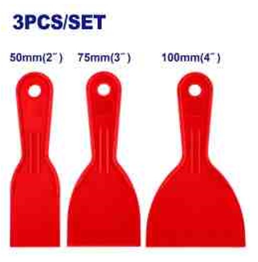 3-in-1 Plastic Putty Knife Set 50/75/100mm PP Blades Paper Card